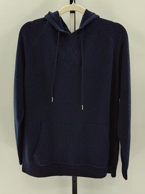 Quince Mongolian Cashmere Pullover Hoodie Mens Navy - XL